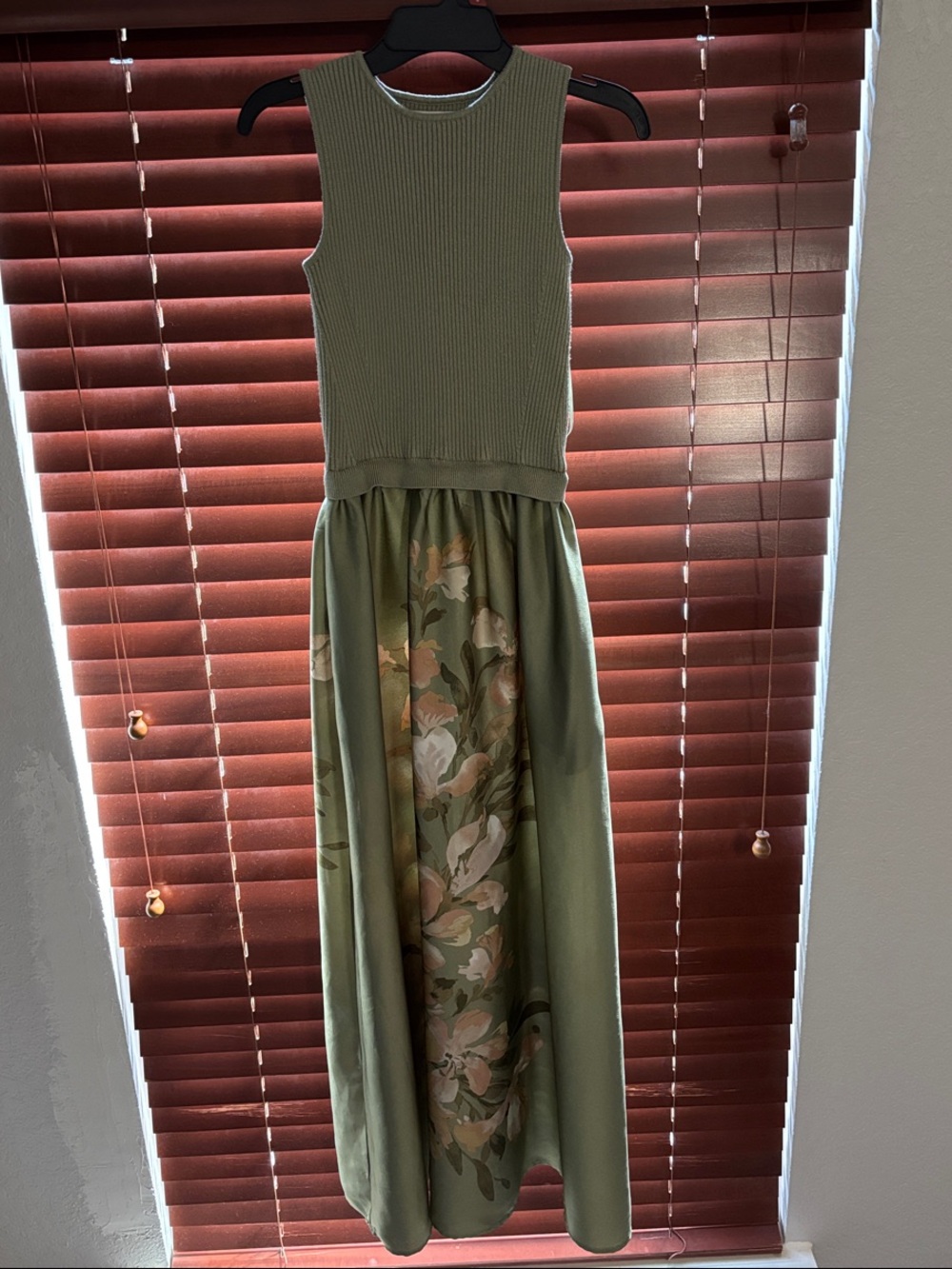 Women’s Olive Green Floral Maxi Dress
